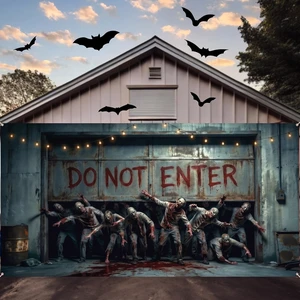 Halloween Scary Garage Door Cover Banner, 7x16ft, Zombie Halloween Garage Door Decorations, Backdrop Wall Background, Party Decorations, for Home Outdoor Holiday Wall Decor Halloween Scary Garage Door Cover Banner, 7x16ft, Zombie Halloween Garage Door Decorations, Backdrop Wall Background, Party Decorations, for Home Outdoor Holiday Wall Decor