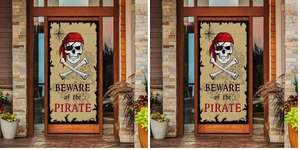 Beware of Pirates Door Banner 3.28 x 5.90 ft, Pirate Halloween Decorations Pirate Party Decorations Banner Skull, Backdrop Door Cover, Pirate Halloween Decor, Halloween Birthday Adventure Supplies Beware of Pirates Door Banner 3.28 x 5.90 ft, Pirate Halloween Decorations Pirate Party Decorations Banner Skull, Backdrop Door Cover, Pirate Halloween Decor, Halloween Birthday Adventure Supplies
