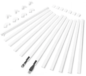 204in Wall Cord Hider, Cable Raceway for 1 Cord, W0.6in H0.4in, White Complete Accessory Cable Management Kit, Self-Adhesive, Easy-to-Install TV Cord Covers for Wall Wires 204in Wall Cord Hider, Cable Raceway for 1 Cord, W0.6in H0.4in, White Complete Accessory Cable Management Kit, Self-Adhesive, Easy-to-Install TV Cord Covers for Wall Wires