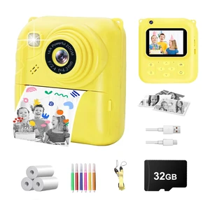 Instant Print Camera for Kids, 1080P Video Camera with 3 Print Rolls 32GB Card & Cute Cover, Gift for Girls Boys Age 3-12, Toddler Digital Camera with Games, Filters, Music Yellow Instant Print Camera for Kids, 1080P Video Camera with 3 Print Rolls 32GB Card & Cute Cover, Gift for Girls Boys Age 3-12, Toddler Digital Camera with Games, Filters, Music Yellow