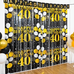 40th Birthday Decorations for Men Women Happy 40th Birthday Fringe Curtains 2 Pack Black Gold 3.3 x 6.6ft Cheers to 40 Years Old Foil Tinsel Streamers Photo Booth Props Backdrop Party Supplies 40th Birthday Decorations for Men Women Happy 40th Birthday Fringe Curtains 2 Pack Black Gold 3.3 x 6.6ft Cheers to 40 Years Old Foil Tinsel Streamers Photo Booth Props Backdrop Party Supplies