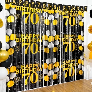 70th Birthday Decorations for Men Happy 70th Birthday Foil Fringe Curtains 2 Pack 3.3 x 6.6ft Black Gold Cheers to 70 Years Old Wall Decor Backdrop Tinsel Streamers Photo Booth Props Party Supplies 70th Birthday Decorations for Men Happy 70th Birthday Foil Fringe Curtains 2 Pack 3.3 x 6.6ft Black Gold Cheers to 70 Years Old Wall Decor Backdrop Tinsel Streamers Photo Booth Props Party Supplies