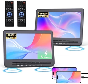 10.5" Car DVD Player Dual Screen 1080P HDMI Input, Rechargeable,2 Brackets Dual Portable DVD Player for Car Play A Same or Two Different Movies, 5-Hour Rechargeable, Support USB, Region Free 10.5" Car DVD Player Dual Screen 1080P HDMI Input, Rechargeable,2 Brackets Dual Portable DVD Player for Car Play A Same or Two Different Movies, 5-Hour Rechargeable, Support USB, Region Free