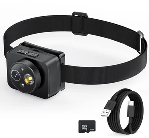 Head-Mounted Camera, LED Headlamp, 1080P HD Action Camera, Wearable Video Recording, 64GB Internal Storage, Suitable for Nighttime Outdoor Activities Such as Electricians, Cycling, and Fishing Head-Mounted Camera, LED Headlamp, 1080P HD Action Camera, Wearable Video Recording, 64GB Internal Storage, Suitable for Nighttime Outdoor Activities Such as Electricians, Cycling, and Fishing