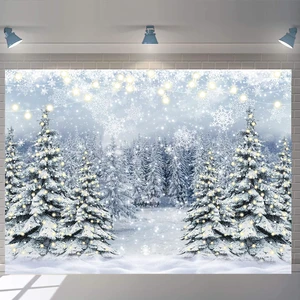 Winter Forest Photography Backdrop Glitter Snowy Pine Tree Scene Background 10X8FT Winter Christmas Backdrop, Xmas Happy New Year Family Holiday Party Decoration Banner, Photo Prop Winter Forest Photography Backdrop Glitter Snowy Pine Tree Scene Background 10X8FT Winter Christmas Backdrop, Xmas Happy New Year Family Holiday Party Decoration Banner, Photo Prop