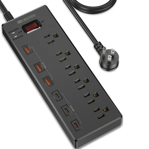 Power Strip with USB C Ports, Surge Protector with 6 AC Outlets & 6 USB Ports (3 USB C & 3 USB A), 20W PD Fast Charging Station, 6FT Flat Plug Extension Cord, 1625W/13A, for Home Office Power Strip with USB C Ports, Surge Protector with 6 AC Outlets & 6 USB Ports (3 USB C & 3 USB A), 20W PD Fast Charging Station, 6FT Flat Plug Extension Cord, 1625W/13A, for Home Office