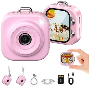 Mini Keychain Camera,1080P Mini Digital Camera with 32GB Card 750mAh long Battery keychain camera,Zinc Alloy Body,2" HD LCD Display & Flash,Pocket-Size Small Camera for Travel, Birthday Mini Keychain Camera,1080P Mini Digital Camera with 32GB Card 750mAh long Battery keychain camera,Zinc Alloy Body,2" HD LCD Display & Flash,Pocket-Size Small Camera for Travel, Birthday
