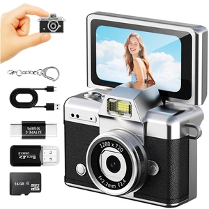 Mini Keychain Camera with Flip Screen,1080P HD Portable Digital Camera Multiple Shooting Recording Modes,Pocket Camera with 16GB SD Card for Travel, Party. Ideal Pendant Gift Mini Keychain Camera with Flip Screen,1080P HD Portable Digital Camera Multiple Shooting Recording Modes,Pocket Camera with 16GB SD Card for Travel, Party. Ideal Pendant Gift
