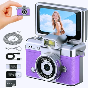 Mini Keychain Camera with Flip Screen,1080P HD Portable Digital Camera Multiple Shooting Recording Modes,Pocket Camera with 16GB SD Card for Travel, Party. Ideal Pendant Gift Mini Keychain Camera with Flip Screen,1080P HD Portable Digital Camera Multiple Shooting Recording Modes,Pocket Camera with 16GB SD Card for Travel, Party. Ideal Pendant Gift