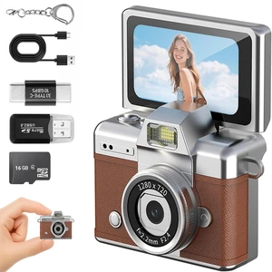 Mini Keychain Camera with Flip Screen,1080P HD Portable Digital Camera Multiple Shooting Recording Modes,Pocket Camera with 16GB SD Card for Travel, Party. Ideal Pendant Gift Mini Keychain Camera with Flip Screen,1080P HD Portable Digital Camera Multiple Shooting Recording Modes,Pocket Camera with 16GB SD Card for Travel, Party. Ideal Pendant Gift
