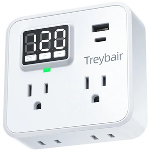 Surge Protector 1800J Outlet Extender with Voltage Display 4AC Outlet Splitter, 18W Dual Port USB-C & USB-A Wall Charger, Voltage Settings & LED Indicators for Home Office Dorm Surge Protector 1800J Outlet Extender with Voltage Display 4AC Outlet Splitter, 18W Dual Port USB-C & USB-A Wall Charger, Voltage Settings & LED Indicators for Home Office Dorm