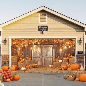 Fall Thanksgiving Garage Door Cover Banner Decorations, Happy Autumn Fall Festival Holiday Outdoor Car Garage Door Murals Buddy Decorations Backdrops Party Wall Decor Extra Large 16 X 7 Ft Fall Thanksgiving Garage Door Cover Banner Decorations, Happy Autumn Fall Festival Holiday Outdoor Car Garage Door Murals Buddy Decorations Backdrops Party Wall Decor Extra Large 16 X 7 Ft