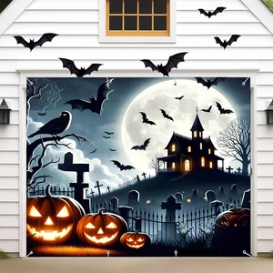 Halloween Garage Door Decorations 7 x 8 Ft Hanging Backdrop Horror Moon Night Halloween Garage Door Cover Scary Cemetery Pumpkin Banner Photo Background for Home Spooky Party Wall Window Yard (Black) Halloween Garage Door Decorations 7 x 8 Ft Hanging Backdrop Horror Moon Night Halloween Garage Door Cover Scary Cemetery Pumpkin Banner Photo Background for Home Spooky Party Wall Window Yard (Black)