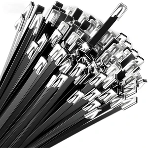Black Metal Zip Ties, 100pcs 12"(300mm) Stainless Steel Zip Ties UV & Corrosion Resistant, Stainless Steel Cable Ties for Machinery, Exhaust Wrap, Farm, Pipe, Roof, Cable, and Outdoor Fences Black Metal Zip Ties, 100pcs 12"(300mm) Stainless Steel Zip Ties UV & Corrosion Resistant, Stainless Steel Cable Ties for Machinery, Exhaust Wrap, Farm, Pipe, Roof, Cable, and Outdoor Fences