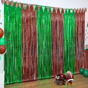 Football Party Decorations, 5 Pack Green Brown Foil Fringe Curtains Football Birthday Party Supplies, Superball Party Decorations 2026, 3.3x6.6ft Football Photo Booth Prop Backdrop Streamers Football Party Decorations, 5 Pack Green Brown Foil Fringe Curtains Football Birthday Party Supplies, Superball Party Decorations 2026, 3.3x6.6ft Football Photo Booth Prop Backdrop Streamers
