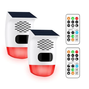 2-Pack Solar Motion Sensor Alarm, 120dB Deer Bear Deterrent, IP65 Motion activated voice player, Custom voice upload, Lithium battery, For chicken coop, Pool gate, Garage, Farm protection 2-Pack Solar Motion Sensor Alarm, 120dB Deer Bear Deterrent, IP65 Motion activated voice player, Custom voice upload, Lithium battery, For chicken coop, Pool gate, Garage, Farm protection