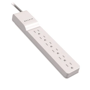 6-Outlet Surge Protector Power Strip, 720J, 4ft Cord, Straight Plug - Color 6-Outlet Surge Protector Power Strip, 720J, 4ft Cord, Straight Plug - Color