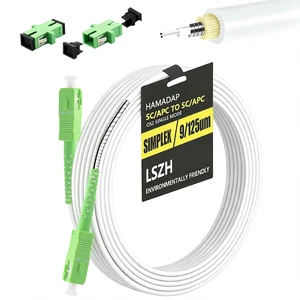 50FT Armored SC/APC to SC/APC Fiber Optic Internet Cable, Pet-Proof OS2 Single Mode Patch Cord & Extension, Stainless Steel Reinforced, Replacement for AT&T Fiber, Verizon FiOS, LSZH White 50FT Armored SC/APC to SC/APC Fiber Optic Internet Cable, Pet-Proof OS2 Single Mode Patch Cord & Extension, Stainless Steel Reinforced, Replacement for AT&T Fiber, Verizon FiOS, LSZH White