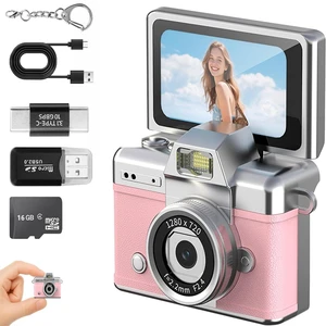 Mini Keychain Camera with Flip Screen,1080P HD Portable Digital Camera Multiple Shooting Recording Modes,Pocket Camera with 16GB SD Card for Travel, Party. Ideal Pendant Gift Mini Keychain Camera with Flip Screen,1080P HD Portable Digital Camera Multiple Shooting Recording Modes,Pocket Camera with 16GB SD Card for Travel, Party. Ideal Pendant Gift
