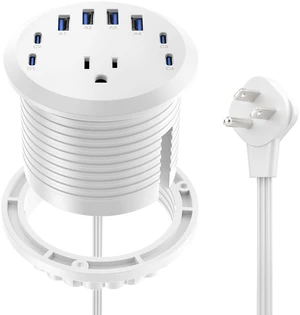 3 inch Desk Power Grommet USB C 65W,Ultra-Flat Plug Power Strip White,Recessed Outlet,Desktop Power Grommet for Office PC Desk Cable Cord Cover,Table Outlets for Home,Office 3 inch Desk Power Grommet USB C 65W,Ultra-Flat Plug Power Strip White,Recessed Outlet,Desktop Power Grommet for Office PC Desk Cable Cord Cover,Table Outlets for Home,Office