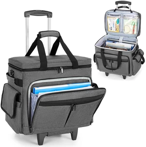 Rolling Teacher Bag with Expandable File Pocket Detachable Trolley Teacher Tote Bag with Wheels for up to 15.6 Inches Laptop (Patented Design) Rolling Teacher Bag with Expandable File Pocket Detachable Trolley Teacher Tote Bag with Wheels for up to 15.6 Inches Laptop (Patented Design)