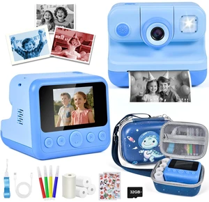 Kids Instant Print Camera, 30MP 1080P HD Digital Camera for Boys Girls with Color Pens & 32GB Card, Christmas Birthday Gifts Kids Toys for 3-12 Years Old (Blue) Kids Instant Print Camera, 30MP 1080P HD Digital Camera for Boys Girls with Color Pens & 32GB Card, Christmas Birthday Gifts Kids Toys for 3-12 Years Old (Blue)