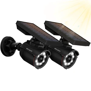 Solar Motion Sensor Light Outdoor Wireless Security Floodlight Fake Security Camera with LED Spotlights, Waterproof 800 Lumen Bright Exterior Light (Black 2 Pack) Solar Motion Sensor Light Outdoor Wireless Security Floodlight Fake Security Camera with LED Spotlights, Waterproof 800 Lumen Bright Exterior Light (Black 2 Pack)