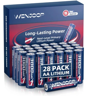 AA Lithium Batteries 3800mAh 28 Pack, 1.5V Lithium Metal, Non-Rechargeable 15-Year Shelf Life Leak-Resistant, Temp-Ready, 15g Each For Cameras, Smart Locks, Flashlights & Backup AA Lithium Batteries 3800mAh 28 Pack, 1.5V Lithium Metal, Non-Rechargeable 15-Year Shelf Life Leak-Resistant, Temp-Ready, 15g Each For Cameras, Smart Locks, Flashlights & Backup