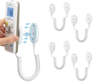 4-Pack Magnetic Remote Control Holders with Spring Ropes - Safely Secure Remotes & Small Items, Wall-Mount with Adhesive, Anti-Loss, Rapid Adsorption, Extendable Spring (White 43 inch, 4 Pack) 4-Pack Magnetic Remote Control Holders with Spring Ropes - Safely Secure Remotes & Small Items, Wall-Mount with Adhesive, Anti-Loss, Rapid Adsorption, Extendable Spring (White 43 inch, 4 Pack)