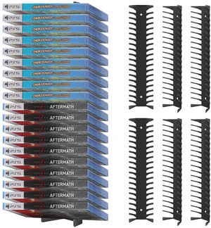 Video Game Storage Wall Mount - 6PCS Heavy-Duty Metal Game Case Holder Media Storage Shelves for PS, Xbox, DVD, Switch Game Organizer Display Stand, Holds up to 114 Video Game Storage Wall Mount - 6PCS Heavy-Duty Metal Game Case Holder Media Storage Shelves for PS, Xbox, DVD, Switch Game Organizer Display Stand, Holds up to 114