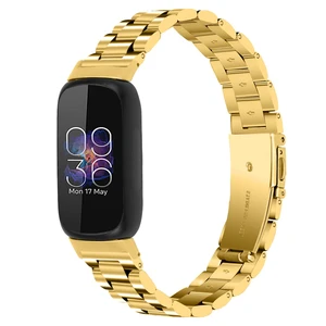 Stainless Steel Band Compatible with Fitbit Inspire 3, Adjustable Metal Watch Bands BraceletsWristband Replacement for Women Men (Gold) Stainless Steel Band Compatible with Fitbit Inspire 3, Adjustable Metal Watch Bands BraceletsWristband Replacement for Women Men (Gold)