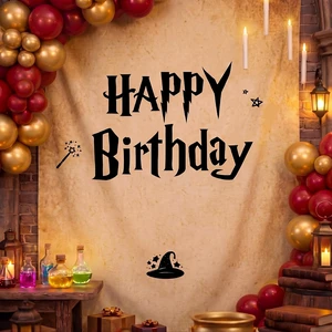 29 x 39 Inch Magic Wizard Happy Birthday Banner Vintage Burlap Birthday Backdrop Party Decorations, Rustic Boho Photo Props Sign for Halloween Wizard Magical Party Supplies 29 x 39 Inch Magic Wizard Happy Birthday Banner Vintage Burlap Birthday Backdrop Party Decorations, Rustic Boho Photo Props Sign for Halloween Wizard Magical Party Supplies