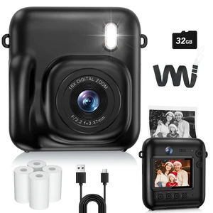 Kids Camera Instant Print, 1080P Dual-Lens Digital Camera for Kids, Black Selfie Video, Girls Boys Christmas Birthday Gifts, Portable Toddler for 4-12 Years Old, with 32GB Card Kids Camera Instant Print, 1080P Dual-Lens Digital Camera for Kids, Black Selfie Video, Girls Boys Christmas Birthday Gifts, Portable Toddler for 4-12 Years Old, with 32GB Card