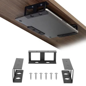 Under Desk Laptop Mount Holder, Laptop Mount for Desk, Space Saver Small Multimedia Device Bracket Underdesk Shelf for Notebook, Mac mini, MacBook, Keyboard, Anti Scratch, Black Under Desk Laptop Mount Holder, Laptop Mount for Desk, Space Saver Small Multimedia Device Bracket Underdesk Shelf for Notebook, Mac mini, MacBook, Keyboard, Anti Scratch, Black