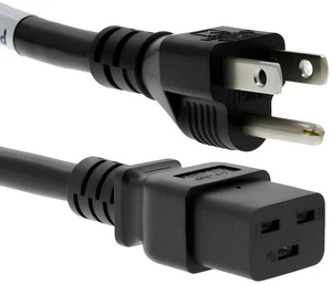 3 Prong AC Power Cord 3ft, 14AWG NEMA 5-15P to C19 Heavy Duty 14 AWG Power Cable, 15A/125V, IEC 60320 C19 for Servers, Network Equipment and Data Center Applications, Black 3 Prong AC Power Cord 3ft, 14AWG NEMA 5-15P to C19 Heavy Duty 14 AWG Power Cable, 15A/125V, IEC 60320 C19 for Servers, Network Equipment and Data Center Applications, Black