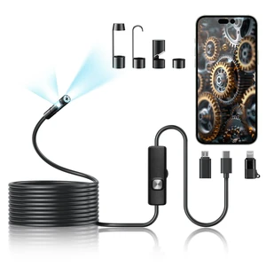Dual-Lens Endoscope Camera with Light, 1080P HD Borescope with 8 LED Lights Dual-Lens Endoscope Camera with Light, 1080P HD Borescope with 8 LED Lights
