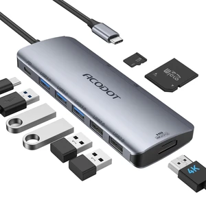 9-in-1 USB C Hub Multiport Adapter, 4K@60Hz USBC to HDMI Splitter 100W Max PD, 5 USB Data Ports (3×5Gbps + 2×USB 2.0), SD/TF Card Reader, for Laptops/Mac and Other Type C Devices 9-in-1 USB C Hub Multiport Adapter, 4K@60Hz USBC to HDMI Splitter 100W Max PD, 5 USB Data Ports (3×5Gbps + 2×USB 2.0), SD/TF Card Reader, for Laptops/Mac and Other Type C Devices