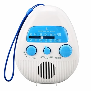 Shower Radio, Portable AM/FM Radio with Large Rotary Knobs ABS Material, Rotary Knobs for Easy Tuning, Splash Proof, For Bathroom, Kitchen, Outdoor, Travel Shower Radio, Portable AM/FM Radio with Large Rotary Knobs ABS Material, Rotary Knobs for Easy Tuning, Splash Proof, For Bathroom, Kitchen, Outdoor, Travel