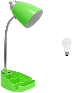 LD1056-GRN-LB 18.5" Gooseneck Organizer Desk Lamp with iPad Tablet Stand Book Holder and USB Port, with LED Bulb, Green LD1056-GRN-LB 18.5" Gooseneck Organizer Desk Lamp with iPad Tablet Stand Book Holder and USB Port, with LED Bulb, Green
