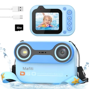 Kids Waterproof Camera Underwater Camera 10FT with 32GB Card Gifts for Boys Floatable Pool Toys for Kids Age 4-12 26MP Photos 1080P HD Videos Children Selfie Digital Camera Blue Kids Waterproof Camera Underwater Camera 10FT with 32GB Card Gifts for Boys Floatable Pool Toys for Kids Age 4-12 26MP Photos 1080P HD Videos Children Selfie Digital Camera Blue