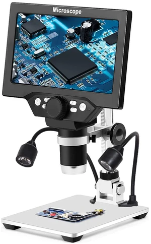 7" LCD Digital Microscope for Adults, 1200X Coin Magnifier with Screen, 12MP 1080P USB Camera, Metal Stand, 8 LED Lights, PC View for Soldering and PCB Repair 7" LCD Digital Microscope for Adults, 1200X Coin Magnifier with Screen, 12MP 1080P USB Camera, Metal Stand, 8 LED Lights, PC View for Soldering and PCB Repair