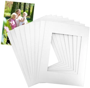 12x16 Picture Mats Cut for 8x10 Photo, 10 Pack White Double Mat Picture Matboard - Pre-Cut Mat Board Show, Bevel Cut Matte to Display Art Family Photos, Show Kits, Art, Picture Framing 12x16 Picture Mats Cut for 8x10 Photo, 10 Pack White Double Mat Picture Matboard - Pre-Cut Mat Board Show, Bevel Cut Matte to Display Art Family Photos, Show Kits, Art, Picture Framing