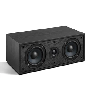 Passive Center Channel Speaker, 4 Ohm Impedance for Home Theater Silk-Dome Horn Tweeter, Dual 4" Woofers, Spring Clip Speaker Terminals, Dual Subwoofer Reflex Ports Passive Center Channel Speaker, 4 Ohm Impedance for Home Theater Silk-Dome Horn Tweeter, Dual 4" Woofers, Spring Clip Speaker Terminals, Dual Subwoofer Reflex Ports