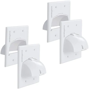 White in Wall Cable Hider - 2 Pack Dual Gang Pass Through Pair with Drywall Brackets Included - Manage 16 Low Voltage Cords - Quick Install with Cutting Template White in Wall Cable Hider - 2 Pack Dual Gang Pass Through Pair with Drywall Brackets Included - Manage 16 Low Voltage Cords - Quick Install with Cutting Template