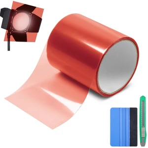 Color Transform Light Filters, DIY Self-Adhesive Transparent Vinyl Wrap Film for Halloween Christmas Landscape, Outdoor String Garden Lights Window Tint Home Decor (Red, 4in x 20ft) Color Transform Light Filters, DIY Self-Adhesive Transparent Vinyl Wrap Film for Halloween Christmas Landscape, Outdoor String Garden Lights Window Tint Home Decor (Red, 4in x 20ft)