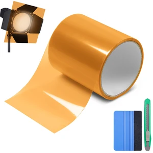 Color Transform Light Filters, DIY Self-Adhesive Transparent Vinyl Wrap Film for Halloween Christmas Landscape, Outdoor String Garden Lights Window Tint Home Decor (Orange, 4in x 20ft) Color Transform Light Filters, DIY Self-Adhesive Transparent Vinyl Wrap Film for Halloween Christmas Landscape, Outdoor String Garden Lights Window Tint Home Decor (Orange, 4in x 20ft)