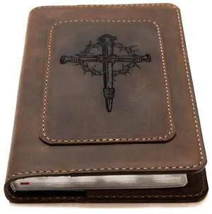 Real Leather KJV Large Print Bible. Option to Laser engrave name, initials, or logo. Personalized Gift for Wedding, Baptism, Graduation, Birthday or whatever occasion. Handmade in the USA Real Leather KJV Large Print Bible. Option to Laser engrave name, initials, or logo. Personalized Gift for Wedding, Baptism, Graduation, Birthday or whatever occasion. Handmade in the USA