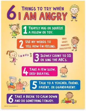6 Anger Control Strategies Posters (20-Pack) Calm Down and Manage Emotions for Toddlers Classroom Behavior Management for Preschool, Daycare, and Homeschool Made in USA 6 Anger Control Strategies Posters (20-Pack) Calm Down and Manage Emotions for Toddlers Classroom Behavior Management for Preschool, Daycare, and Homeschool Made in USA