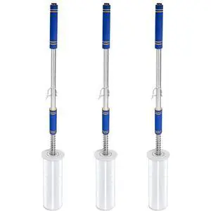 3 Pack Stretch Wrap Dispenser with 50" Long Handle - Heavy Duty Pallet Wrap Tool & Stretch Film Pole - Fits 2"-3" Cores & 6"-20" Film Rolls, 10 ft High Reach for Warehouse Moving & Shipping 3 Pack Stretch Wrap Dispenser with 50" Long Handle - Heavy Duty Pallet Wrap Tool & Stretch Film Pole - Fits 2"-3" Cores & 6"-20" Film Rolls, 10 ft High Reach for Warehouse Moving & Shipping