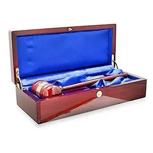 Personalized Rosewood Gavel and Block Set in Hinged Wood Box with Custom Engraving Personalized Rosewood Gavel and Block Set in Hinged Wood Box with Custom Engraving